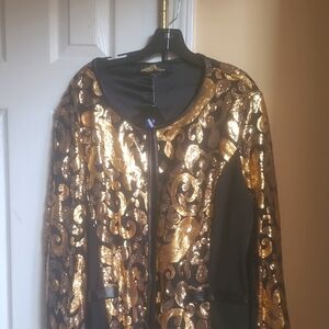Elegant Gold and Black Women's Jacket/ Joan Boyce